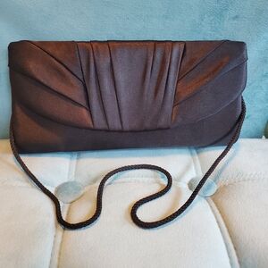 Jessica McClintock- Retro Black Clutch with Shoulder Strap